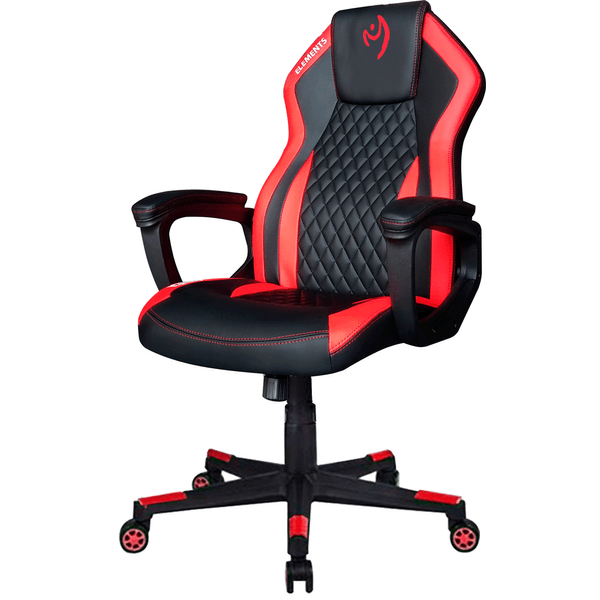 Cadeira Gamer, Altura Ajustável, Mecanismo Butterfly, Couro Sintético - Elemental Ignis Vermelho / Preto