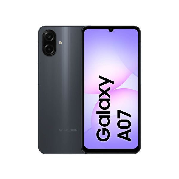 Celular Samsung Galaxy A07 128GB, 4GB, Câmera 50MP, Tela 6.7", Proteção IP54, Processador 6nm Preto