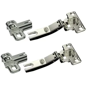 Dobradiça Caneco 26x8,5mm Braço Curvo sem Pistão sem Clic Calço H3 Níquel 2 Peças Soprano Dobradiça Caneco 26x8,5mm Braço Curvo sem Pistão Calço H3 Níquel Soprano