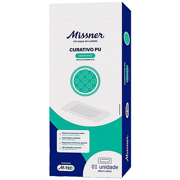 Curativo Filme PU Transparente Absorvente 25X10cm - unidade
