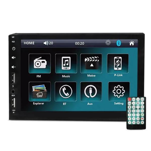 Central Multimídia MP5 1 Din JR8 Tela 7 Espelhamento Bluetooth USB SD AUX