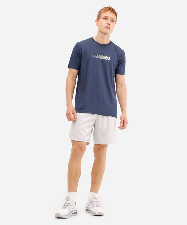 camiseta masculina esportiva manga curta azul G