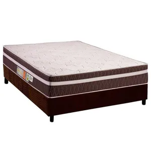 Conjunto Box Casal: Colchão Espuma Polar D28 Orthoface Vip Brown + Base Crc Suede Brown (138x188)