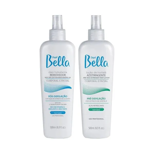 Kit Depil Bella Óleo Removedor + Loção Pré Depilatória Adstringente