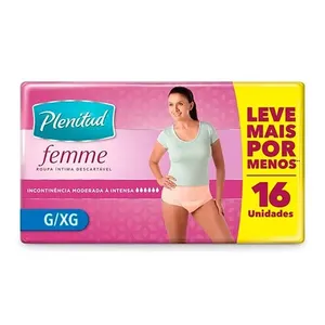 Roupa Íntima Descartável Plenitud Femme G/XG 16 Unidades