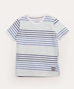 camiseta infantil listrada manga curta off white 10