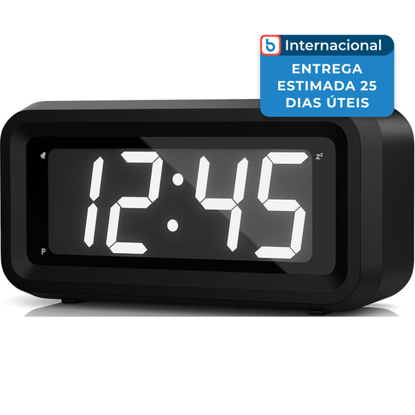 Despertador Digital Pequeno Kwanwa LED Preto/Branco A-MBI