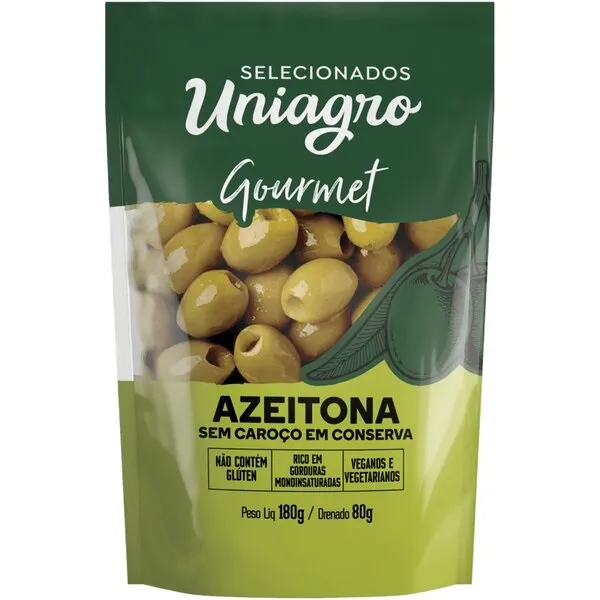 Azeitona Uniagro Sem Caroco 80g AZEITONA S/CAROCO UNIAGRO 80G