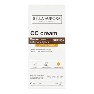 Cc Cream Bella Aurora Antimanchas Médio Fps 50+ 30ml