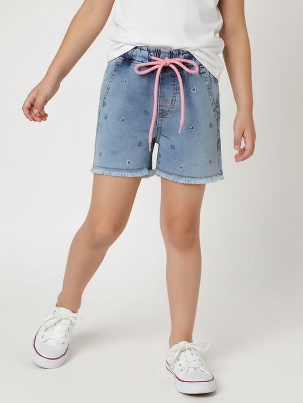 Short Jeans Infantil Para Menina - AZUL 8