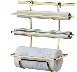 Suporte Para Rolos Papel Toalha/Alumínio/Pvc - Dourado Future