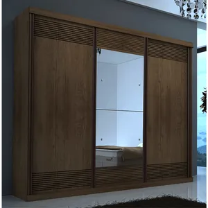Guarda-Roupa Casal Penedo em MDF 3 Portas 6 Gavetas Bom Pastor Café