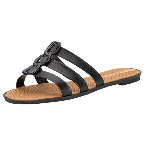 Tamanco Feminino Flat Moleca 5297566 PRETO 38
