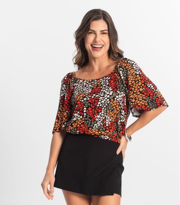 Blusa Feminina Manga Curta Select Laranja G