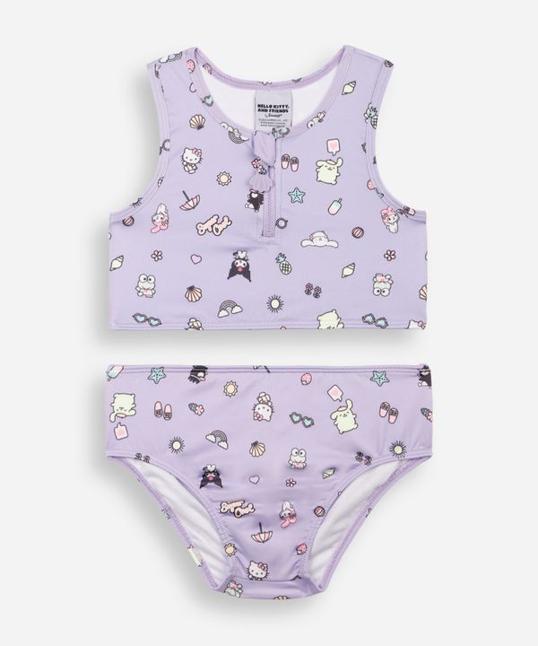 biquíni infantil com zíper hello kitty lilás 10