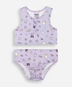 biquíni infantil com zíper hello kitty lilás 6