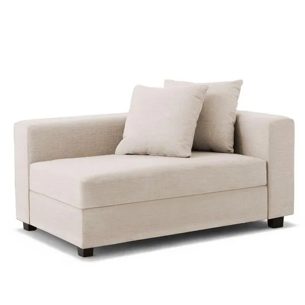 Recamier Divã Aspen 1,40m Suede Bege - Inova Decorações