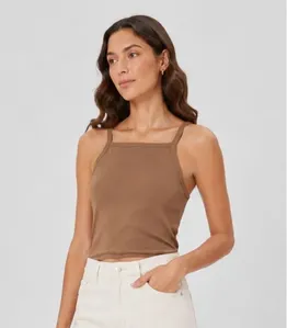 Blusa De Alça Feminina Tecido Henera Infinita Cor Marrom G