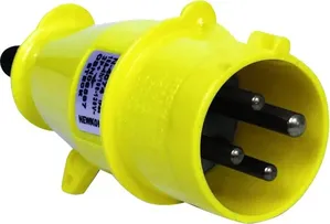 Plugue industrial 2P+T 32 A 380 V~ terra posição vermelho 9H IP44 - STECK