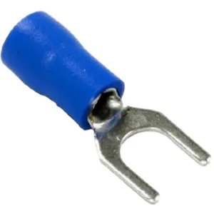 Terminal Forquilha isolado 27A 4,3mm com 20 unidades azul A.Santos