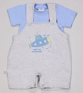 Jardineira/Camiseta Deep Sea - 5634 De 3 a 12 meses Azul - M