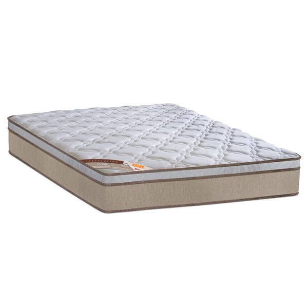 Colchão King Castor Sleep Revolution com Molas Ensacadas e Euro Pillow 27x180x200 cm Branco com Bege