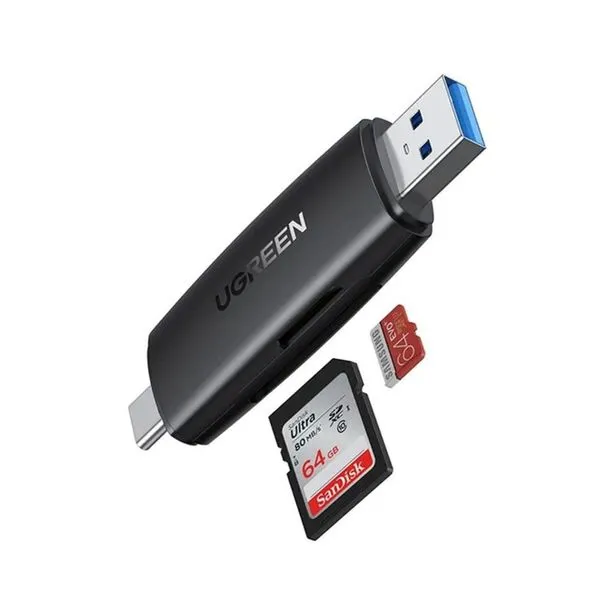 Adaptador Ugreen, Usb-c/usb-a Leitor De Cartões Tf/sd Cm304
