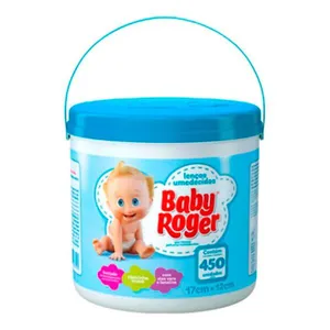 Lenço Umedecido Balde Azul Baby Roger 450 Unidades