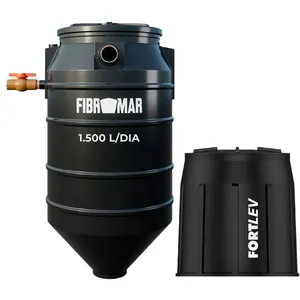 Kit Fossa Séptica Biodigestor 1.500L/dia Fibromar e Leito de Secagem Fortlev
