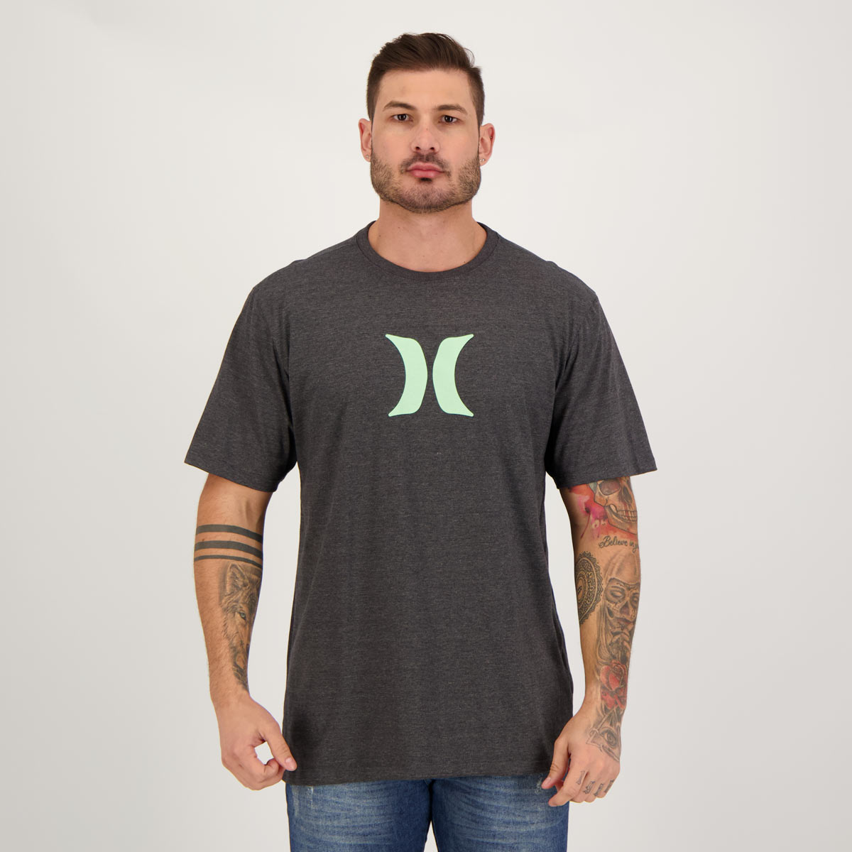 Camiseta Hurley Icon Classic Preta Mescla
