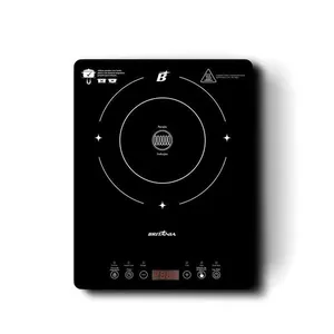 Cooktop Portátil de Indução Britânia BCT10A 1 Boca Vitrocerâmico com Painel Digital Touch Preto Cooktop Portátil De Indução Britânia BCT10A 220V