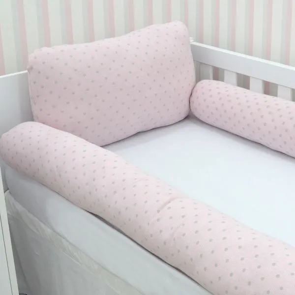 Kit Berço Trico Poá com 4 peças Rosa