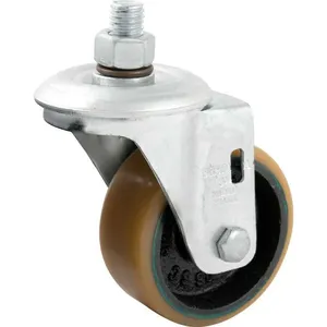 Rodízio Giratório 3" de Poliuretano Laranja com Rosca GLE312PN - SCHIOPPA