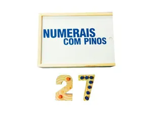 Brinquedos Educativos - Numerais Com Pinos 54 Peças