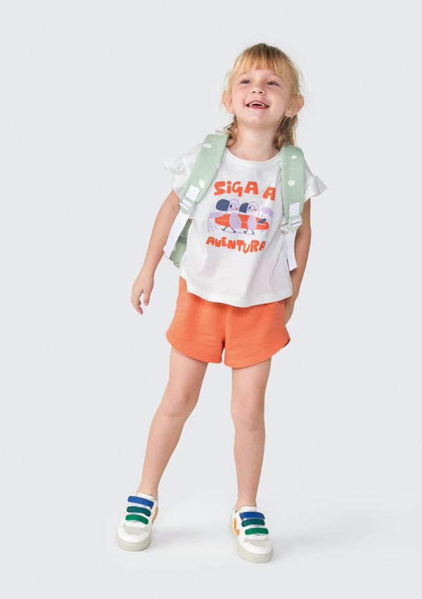 Conjunto Curto Infantil Menina Toddler - Off white 001