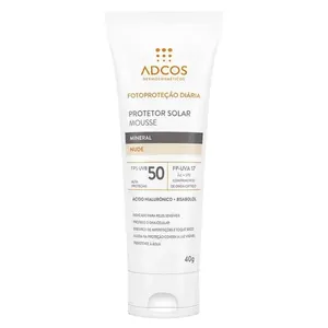 Protetor Solar Facial Adcos Mousse Mineral FPS50 Cor Nude 40g