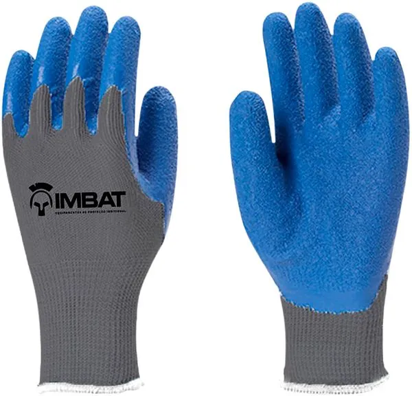 Luva de malha com revestimento de latex azul tamanho 8-M LV-A-BLAZ IMBAT