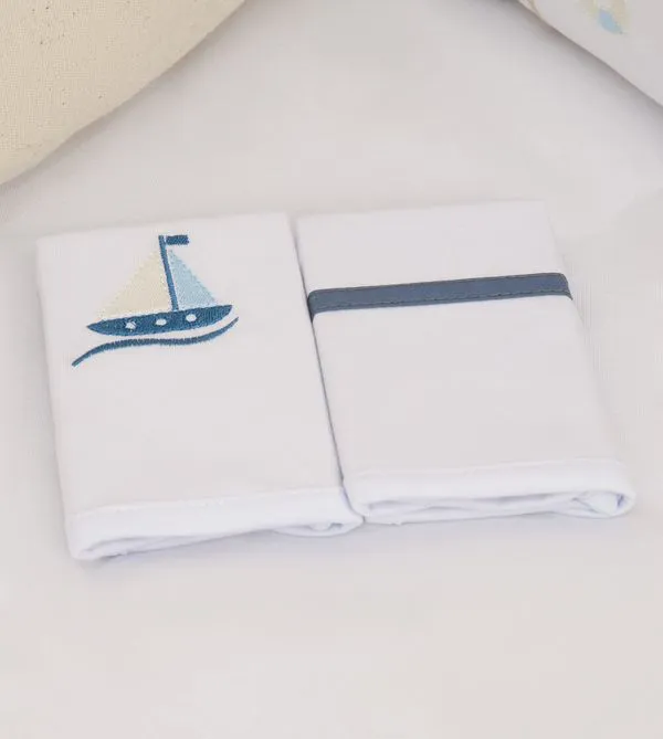 Kit Paninho de Boca Linho Náutico com 2 Peças Azul