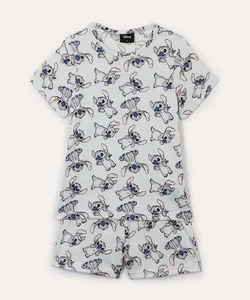 pijama curto infantil stitch azul 6