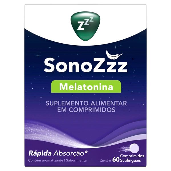 SonoZzz Melatonina 0,21mg Sabor Menta 60 Comprimidos Sublinguais