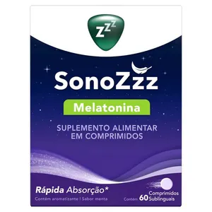 SonoZzz Melatonina 0,21mg Sabor Menta 60 Comprimidos Sublinguais
