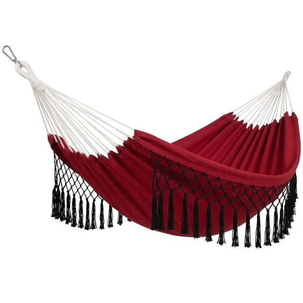 Rede de Dormir e Descanso Baumon Rio Negro 200x150cm Algodão Vermelho OP16