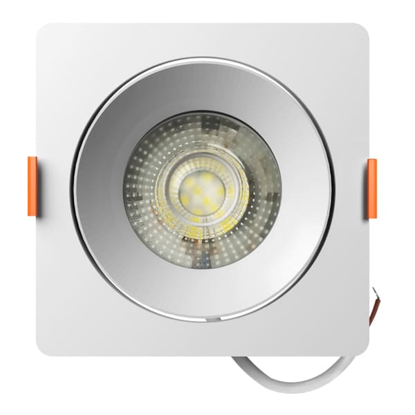 Spot LED de Embutir Easy Decor Quadrado Branco 12W Bivolt Bronzearte Spot Led Easy Decor Embutir Quadrado Branco 12W 960 Lúmens Luz Amarela