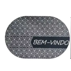 Tapete de Banheiro Bem Vindo Listras o em Veludo Cristal 60x40 1 Peça Estampa Antiderrapante OEM Tapete de Banheiro Bem Vindo Listras o Veludo Cristal 60X40 1 Peça Estampa OEM