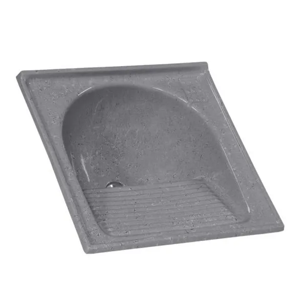 Tanque Mármore Sintético AJ Rorato Granitado Simples N°1 60x60cm Cinza (MP)
