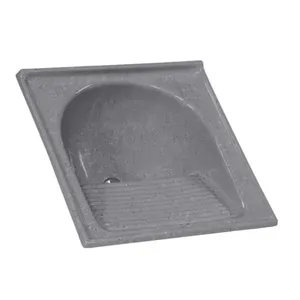 Tanque Mármore Sintético AJ Rorato Granitado Simples N°1 60x60cm Cinza (MP)