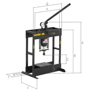 Prensa Hidráulica Manual 10T com Manômetro - VONDER