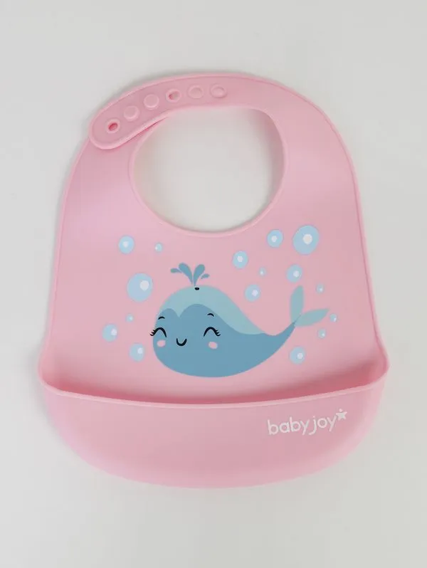 Babador Silicone Infantil Para Bebê - ROSA CLARO