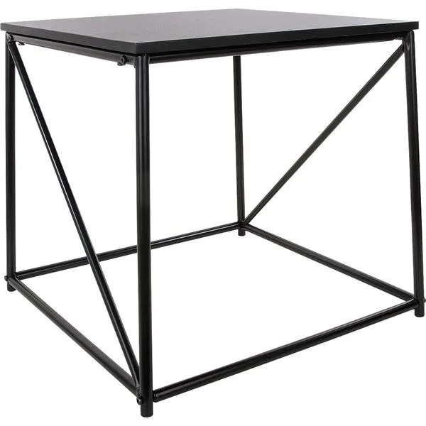 Mesa de Canto 50x45cm Quadrada Cazza Preta