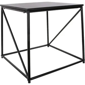 Mesa de Canto 50x45cm Quadrada Cazza Preta